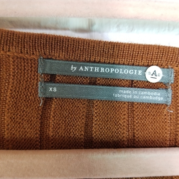 Anthropologie Karla boat neck burnt orange rust ribbed dolman sleeve sweater - Picture 6 of 10
